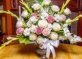 Pink and White Vase Arrangement