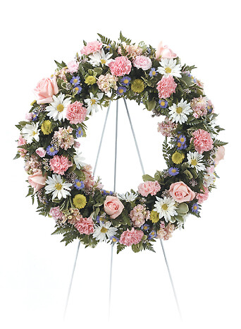 Pink/Peach Standing Wreath